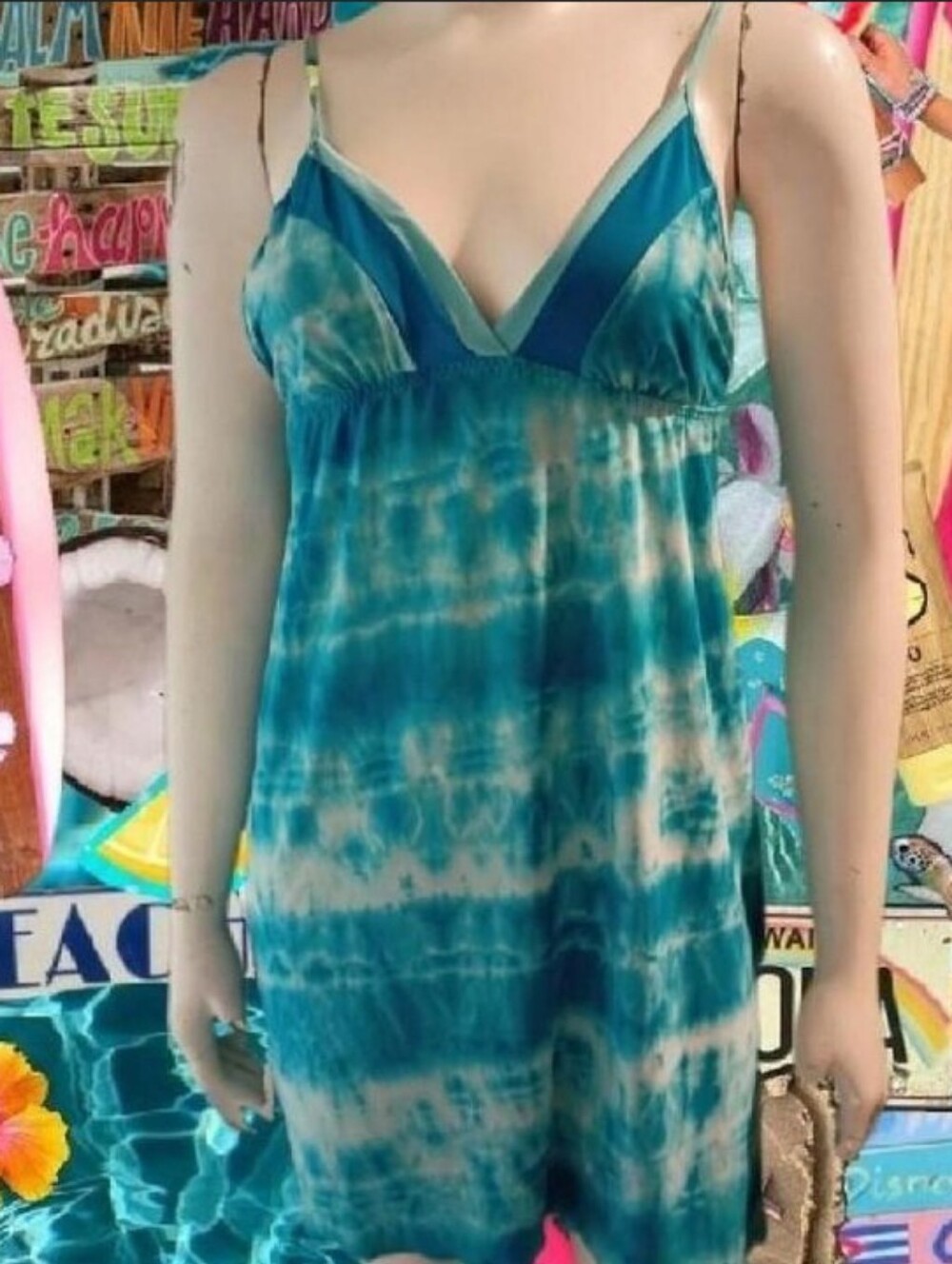 Women's Y2K Secret Treasures Blue Tie-dye Babydoll Style Nightgown Lingerie
